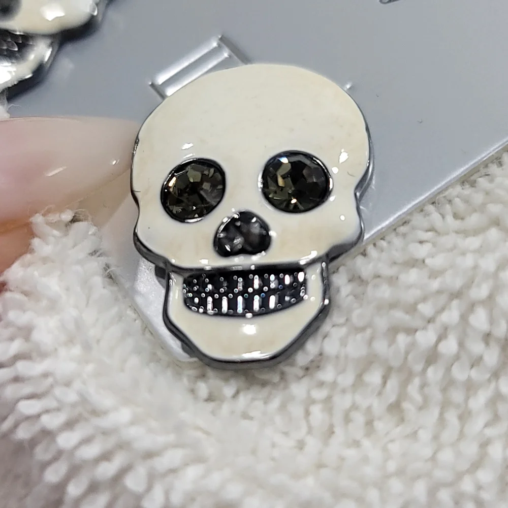NEW Sugarfix Baublebar Skeleton Bone To Shine Skull Enamel Halloween Earings.